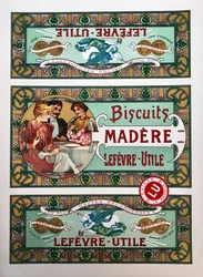 Emballage de biscuits Lefèvre-Utile, vers 1890-1910 (illustration)