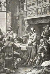 Jean Guiton jure de défendre La Rochelle pendant le siège de 1628 (Gravure)