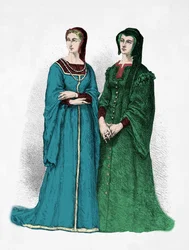 Portrait of Louise de Savoie and Marguerite de Valois (Engraving)