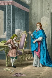 Le duc de Bourgogne et son précepteur Fénelon (Gravure)
