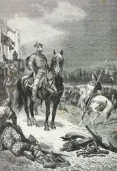 Guillaume le Conquérant débarque à Pevensey en 1066 (Gravure)