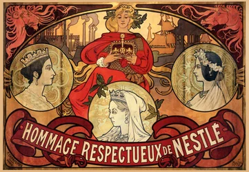 Affiche publicitaire pour Nestlé, hommage au jubilé de diamant de la reine Victoria, 1897