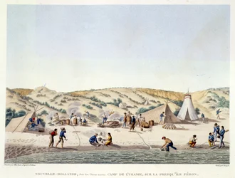 Baie des Chiens Marins, Nouvelle-Hollande : Le camp de l