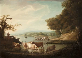 Un lieu de repos calme - Scène vaste et sans limites avec du bétail, 1816