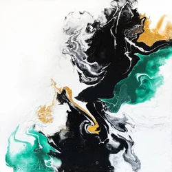 Flux noir, or et émeraude