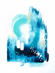 Flux abstrait bleu et or
