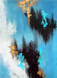 Abstrait bleu et or dynamique