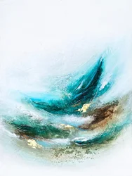 Bleu sarcelle fluide et doré