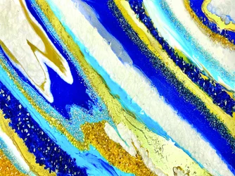 Agate bleue dorée