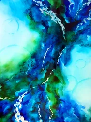 Abstrait bleu-vert fluide