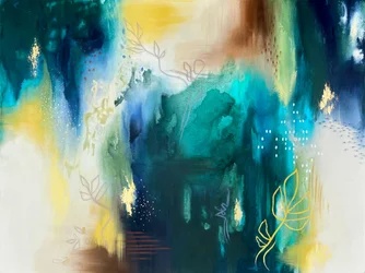 Abstrait « Teal Gold » bio