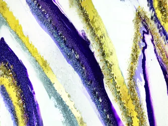 Flux pailleté violet et doré