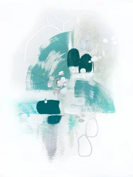 Abstraction sereine dans les tons de bleu sarcelle