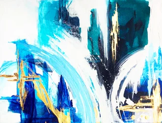 Bleu vif et or