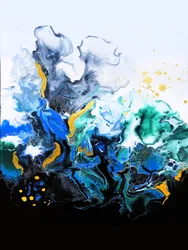 Flux océanique abstrait et éclatant