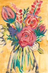 Bouquet floral abstrait aux couleurs vives