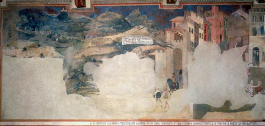 Allégorie du mauvais gouvernement, détail de la Sala della Pace au Palazzo Pubblico, Sienne