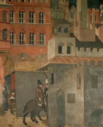 Maisons et cavaliers (peinture murale)