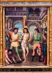 La Flagellation du Christ. Début du XVIe siècle (Peinture sur bois)