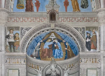 Couronnement de la Vierge Marie avec Dieu et le Saint-Esprit entre Francesco et Ludovico Sforza, 1500-1522