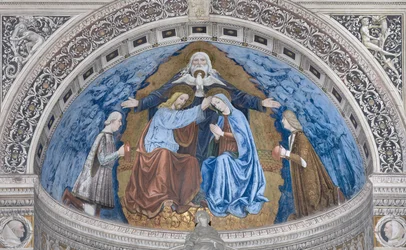 Couronnement de la Vierge Marie avec Dieu et le Saint-Esprit entre Francesco et Ludovico Sforza, 1500-1522
