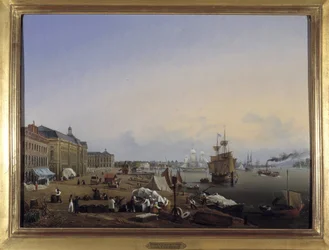 Bordeaux, les quais des douanes par Louis Garneray, vers 1820