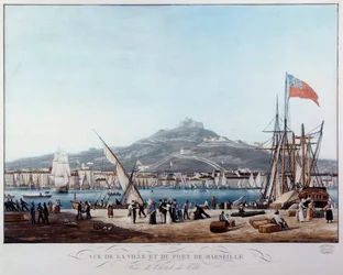 Vue du port de Marseille sous la Restauration