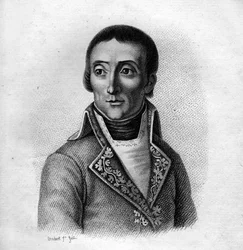 Amiral Eustache Bruix (1759-1805) - dans "Portraits des généraux français suite aux victoires et conquêtes des Français". Gravé par Ambroise Tardieu en 1818. Collection Stella.