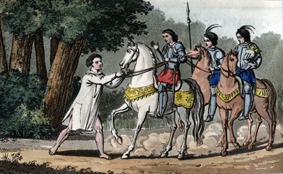 Charles VI pris de folie dans la forêt du Mans - Dessiné et gravé par Ambroise Tardieu en 1825