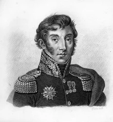 Comte Jean Maximilien Lamarque (1770-1832), général et homme politique français dans "Portraits des généraux français suivant les victoires et conquêtes des Français". Gravé par Ambroise Tardieu en 1818. Collection Stella