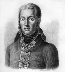 Jean Victor (Jean-Victor) Moreau (1763-1813), général français. Dans Portraits des généraux français en suite des victoires et conquêtes des Français. Gravé par Ambroise Tardieu en 1818. Collection Stella