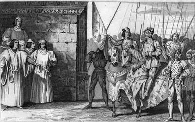 Jeanne d’Arc (1412-31) arrive à Reims en 1429 pour attendre le sacre de Charles VII (1403-61) - Charles VII, dit « le Victorieux » (1403-1461) - Les Anglais assiégèrent Orléans, mais Jeanne d’Arc leva le siège, délivra Orléans et conduisit le roi à Reims