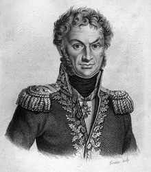 Pierre Cambronne (1770-1842), général français - dans "Portraits des généraux français suite aux victoires et conquêtes des Français". Gravé par Ambroise Tardieu en 1818. Collection Stella.