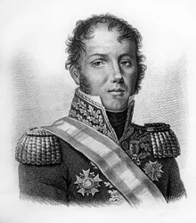 Portrait du Général Dominique Louis Antoine Klein (1759-1845) dans "Portraits des généraux français suivant les victoires et conquêtes des Français". Gravé par Ambroise Tardieu en 1818. Collection Stella
