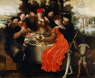 Compagnie musicale en plein air, vers 1540-50