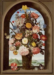 Nature morte aux tulipes (huile sur bois)