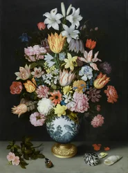 Nature morte de fleurs dans un vase Wan Li