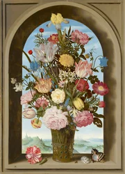 Vase de Fleurs à une Fenêtre