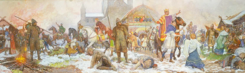 Épisode lors du couronnement de Guillaume Ier, Londres, jour de Noël, 1066, début du XXe siècle