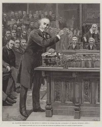 M. Gladstone expliquant à la Chambre des communes son projet pour le gouvernement de l