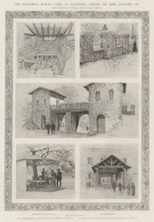 Le camp romain restauré à Saalburg, visité par le roi Édouard VII