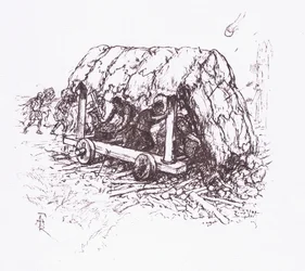 La Tortue, une machine de terrain, illustration de The Roman Soldier, 1928
