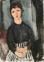Un serviteur en tablier rayé, 1916