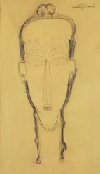 Tête de caryatide avec une coiffe