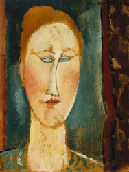 Tête de femme aux cheveux rouges