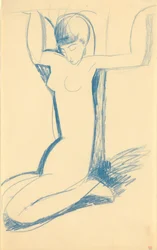 Cariatide bleue agenouillée, vers 1911