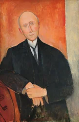 Homme sur fond orange