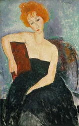 Jeune fille rousse en robe de soirée, 1918
