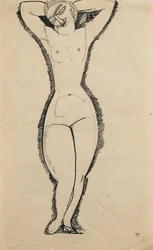 Nu debout avec les bras levés, 1911