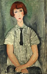 Jeune fille en chemise rayée, 1917